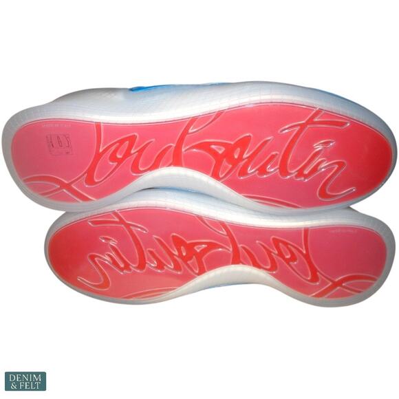 Christian Louboutin Arpoador Mesh Sneakers Blue White Men’s 42 / US 9 NEW - Picture 5 of 8